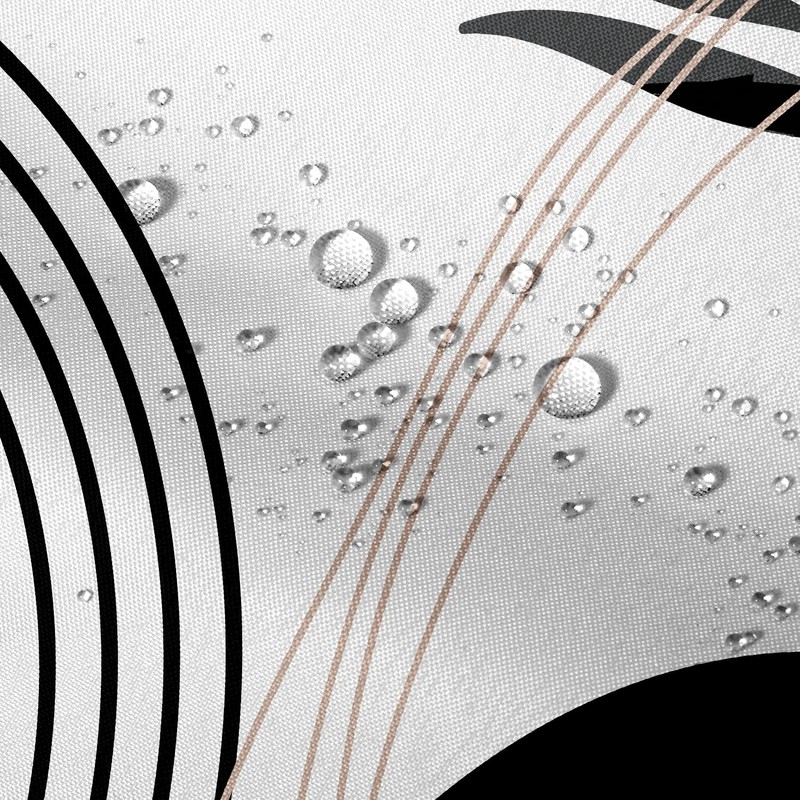 Black Boho Mid Century Shower Curtain, Abstract Black and Grey