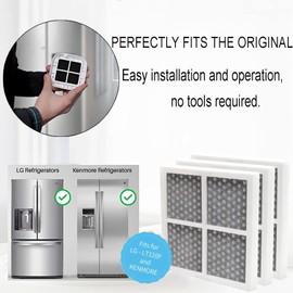 3 Pack Refrigerator Air Filter Replacement for LG LT120F and Kenmore Elite 469918, 9918, ADQ73214402, ADQ73214404, ADQ73214403, ADQ73334008