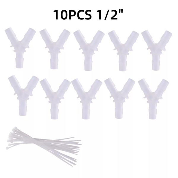 Unbranded 10PCS 1/2 Inch Hose Barb Fitting Y Shaped 3-Way