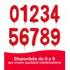 dekora - Candeline Compleanno Gigante Numero 6 Rossa 15 cm