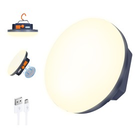 IODOO 10000mAh 4000LM Flashlight Portable LED Camping Lantern Rechargeable Light 30W with Magnet , IPX4 Waterproof Tent Light Power Failure Emergency Survival Kits Snowstorm Christmas Day Gift (Warm)