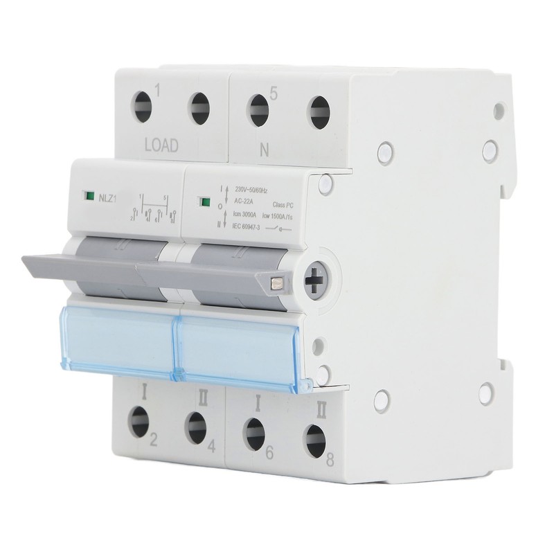 Dual Power Manual Transfer Switch 230VAC 2 Poles DIN Rail