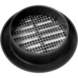 Vent Systems 60 mm / 2.36" Inch - Pack of 2 Black Door Air Register - Ventilation Grille - Indoor Vent Grates - Bathroom, Cabinet, Garage Through The Door Vent Cover