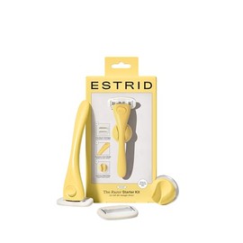 Estrid Starter Kit - Steel Razor + 2 * 5 blade Refill + Wall holder Razor for Body, Vegan, For sensitive skin, 2 refill cartridges (Butter)