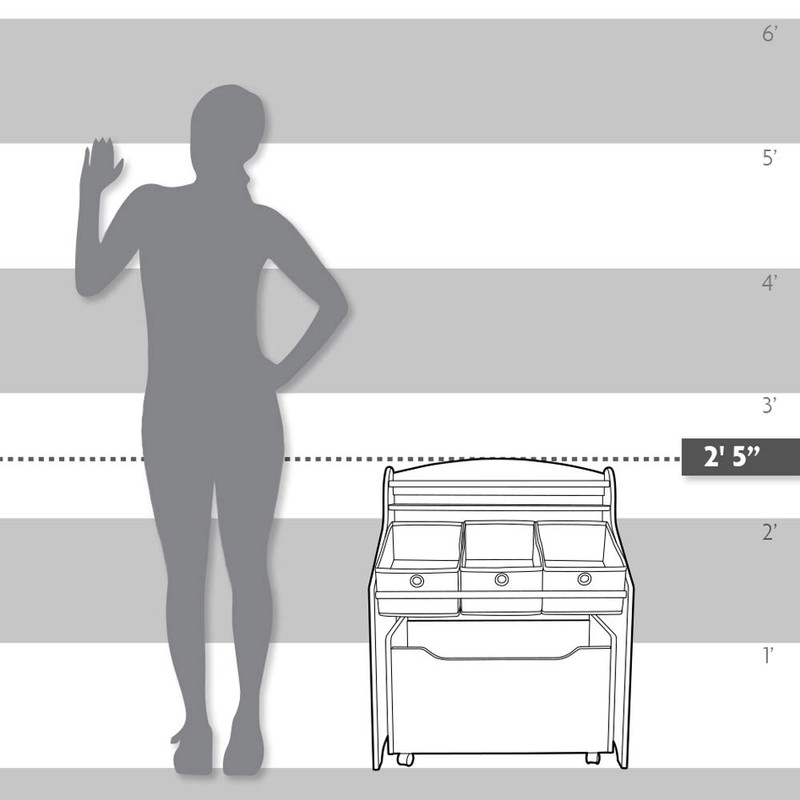 Humble Crew 3-in-1 Kids Bookshelf and Toy Storage Organizer, Grey