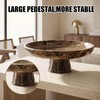 Marble Fruit Bowl with Pedestal, 9.8" Emperador Dark Decorative Bowl
