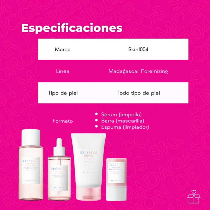 Skin1004 Madagascar Poremizing Kit Reducción Poros Dilatados Todo Tipo De