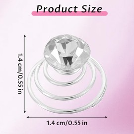 Tyqour 48 Pcs Hair Jewelry for Women - Rhinestone Spiral Hair Pins, Gems Rhinestone Hair Accessories Bridal Hair Pins Diamond Hairpin for Wedding, Bridal, Prom, Party and Special Occasion