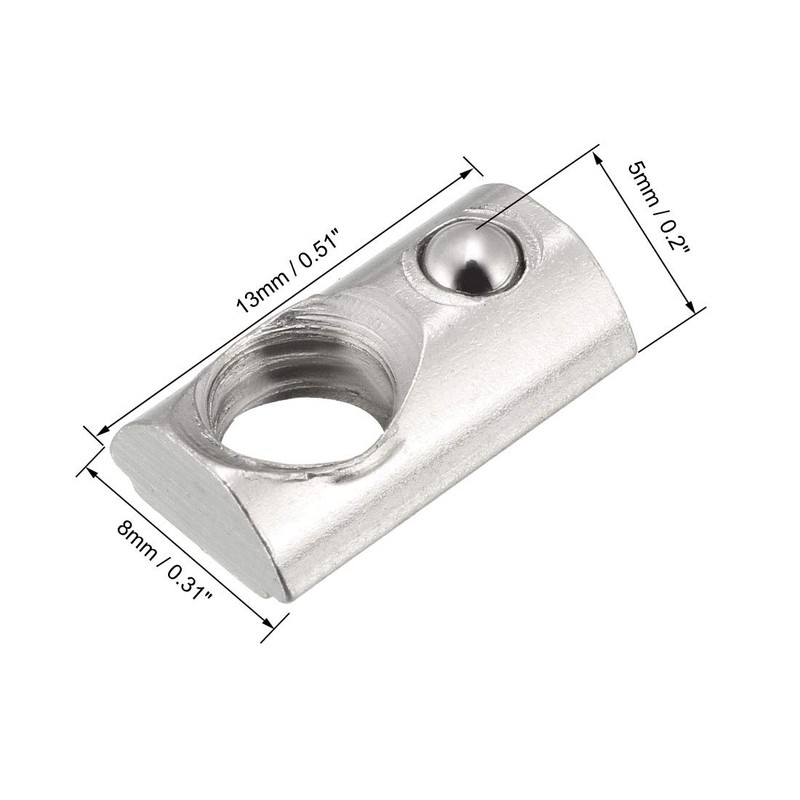 sourcing map Roll-In Spring M6 T Nut, Roll Ball Elastic