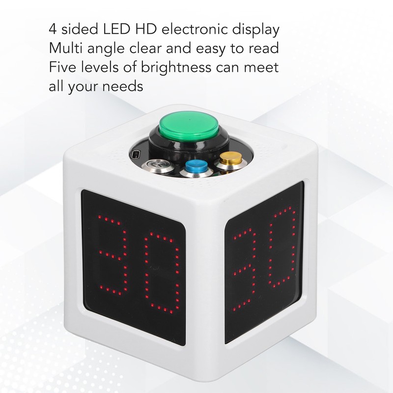 Poker Shot Clock Seconds Countdown Rechargeable 1.4in 4 Sides Cube