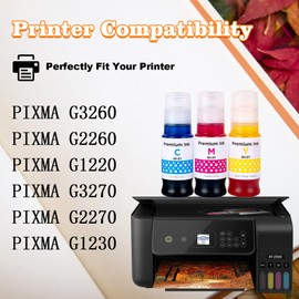 ARTITECH Compatible for Canon GI21 GI-21 GI-21BK GI-21C GI-21M GI-21Y Ink Bottle for Canon PIXMA G1220 G1230 G2260 G2270 G3260 G3262 G3270 G4270 Ink (C/M/Y)