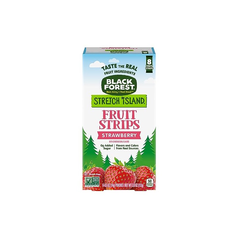 Black Forest Stretch Island Fruit Strips, Strawberry, 8 Count