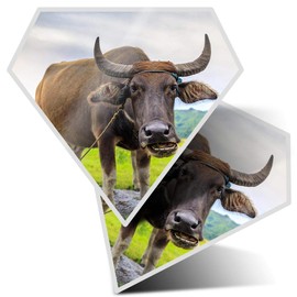 2 x Diamond Stickers 7.5 cm - Carabao Buffalo Philippines Fun Decals for Laptops,Tablets,Luggage,Scrap Booking,Fridges, #3169