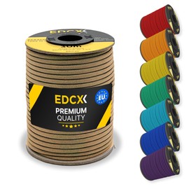 EdcX 4mm Nylon Paracord 550 30m (100 feet) - Type III, 100% Nylon Rope, 7 Strand Rope, 4mm Nylon Rope in Solid Colors (Tan, 30 m)