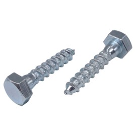(Pack of 16) DIN 571 Zinc Plated Steel Hex Wood Screws M10 x 40mm, Hex Head Bolt, Impact Bolts, Hex Head, Carriage Bolts (16, M10 x 40mm)