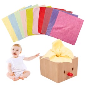 Adena Montessori Baby Full Wood Tissue Box Infant Toys for 6-12 Months Baby