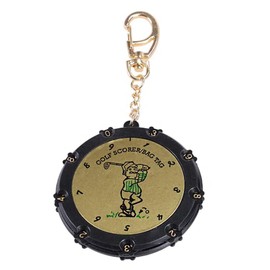 CENPEK Golf Score Stroke Counter 18 Holes 9 Shots Golf Score Keeper with Clip Keychain-Gold