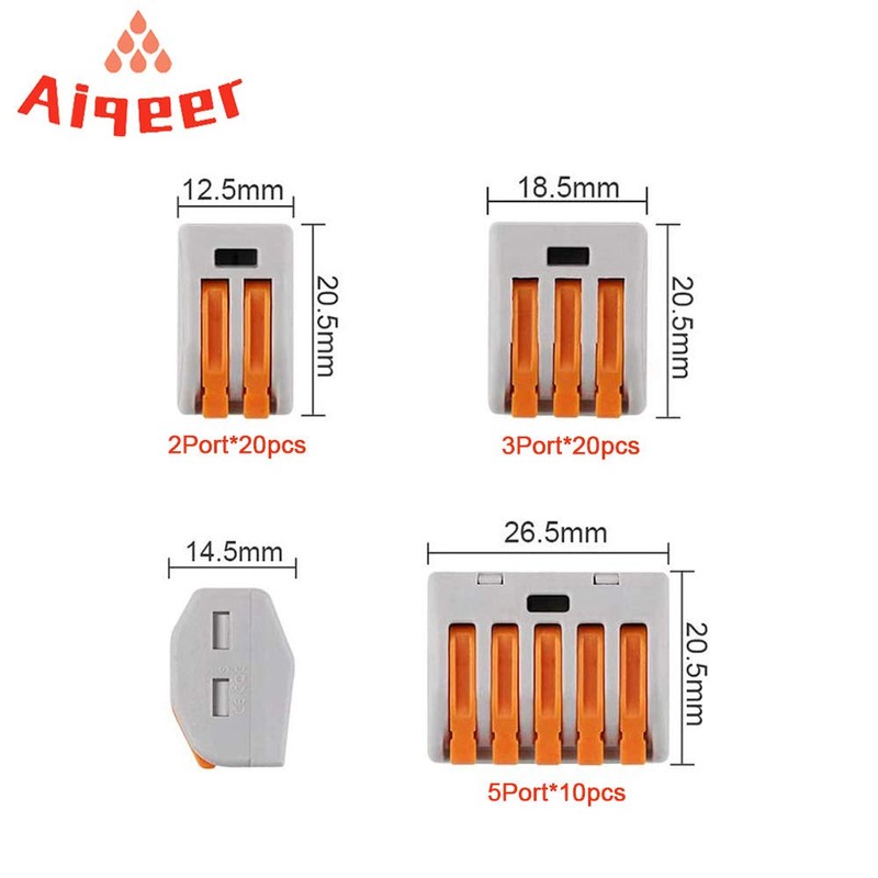 Aiqeer 50 Pcs Lever-Nut Wire Connectors Set, Conductor Compact Wire