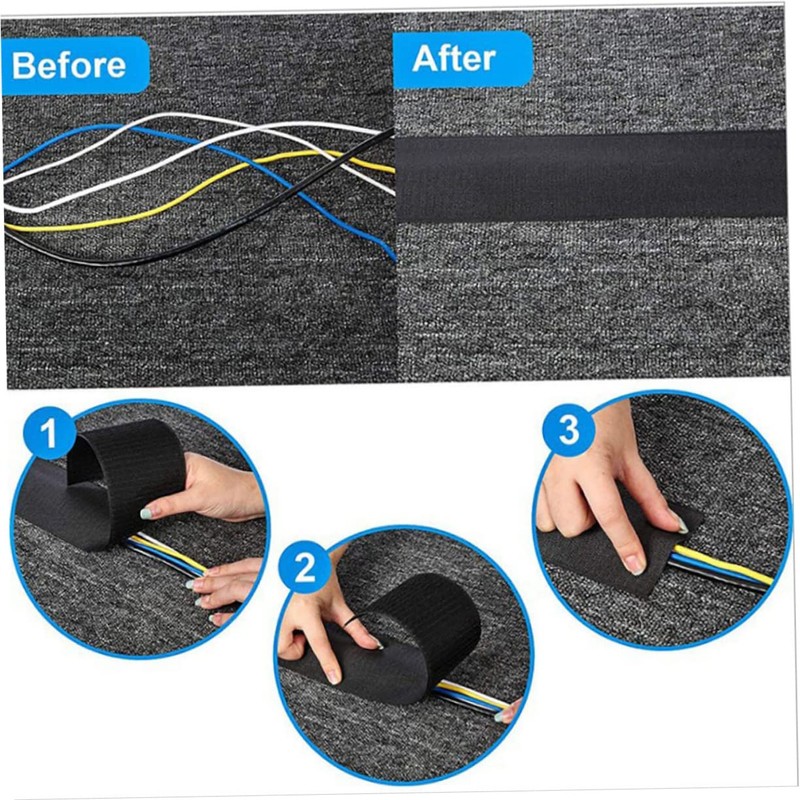 TEHAUX Floor Cord Cover Cable Protector Tape Cable Management for