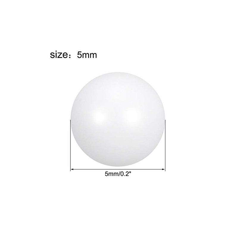 sourcing map Pack of 5 PTFE Balls, 5 mm Diameter,
