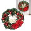 Christmas Wreath Snow Pine Cone Xmas Ball Wreath for Indoor
