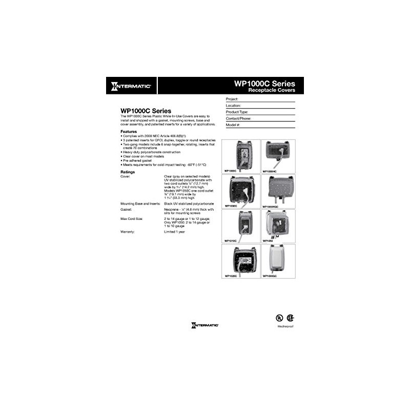 Intermatic WP1050 Double Gang 4-3/4" Depth Weatherproof In-Use Cover