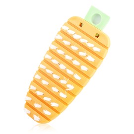Lotsdonxia Carrot Shape Vegetable Scrubber, Flexible Orange Plastic Potato Scrub Brush for Kitchen
