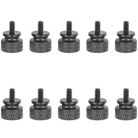 Favordrory 6#-32 Anodized Aluminum Thumbscrews, Computer Case Thumbscrews, Thumb Screws, Black, 10 PCS