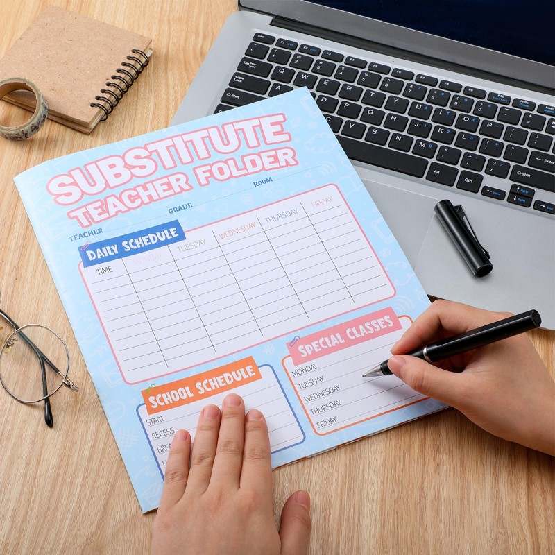 MotiMind 8 Pack Substitute Teacher Folder Substitute Teacher Supplies Must