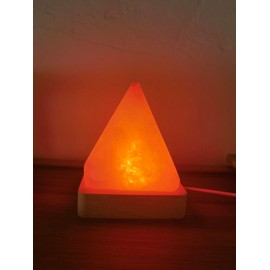 YZYOE USB Rainbow Gradient Himalayan Salt lamp, Solid Wood Base Atmosphere Decoration Pyramids Salt Light with Remote Control, Natural Crystal Stone Bedside Night lamp, Handmade Crafts.