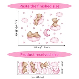 EUYKQNOI wandsticker baby Wandsticker bär Wandsticker BäR Auf Der Wolke Wandtattoo bär Mit Wolken Sterne Mond Wandaufkleber Wandsticker Kinderzimmer Wandtattoo Babyzimmer Spielzimmer Zimmer Wanddeko