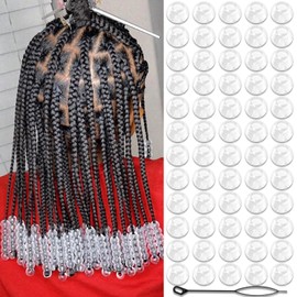 NAISKA 60Pcs Clear Acrylic Hair Beads for Kids Girls Tiny Dreadlock Beads Cute Hair Beads for Braids Small Pony Beads for Hair Beaded Hair Clips Toddler Loc Beads Accessories