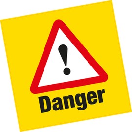 6 x Danger Warning Vinyl Sticker Hazard Health and Safety Home Business Shop