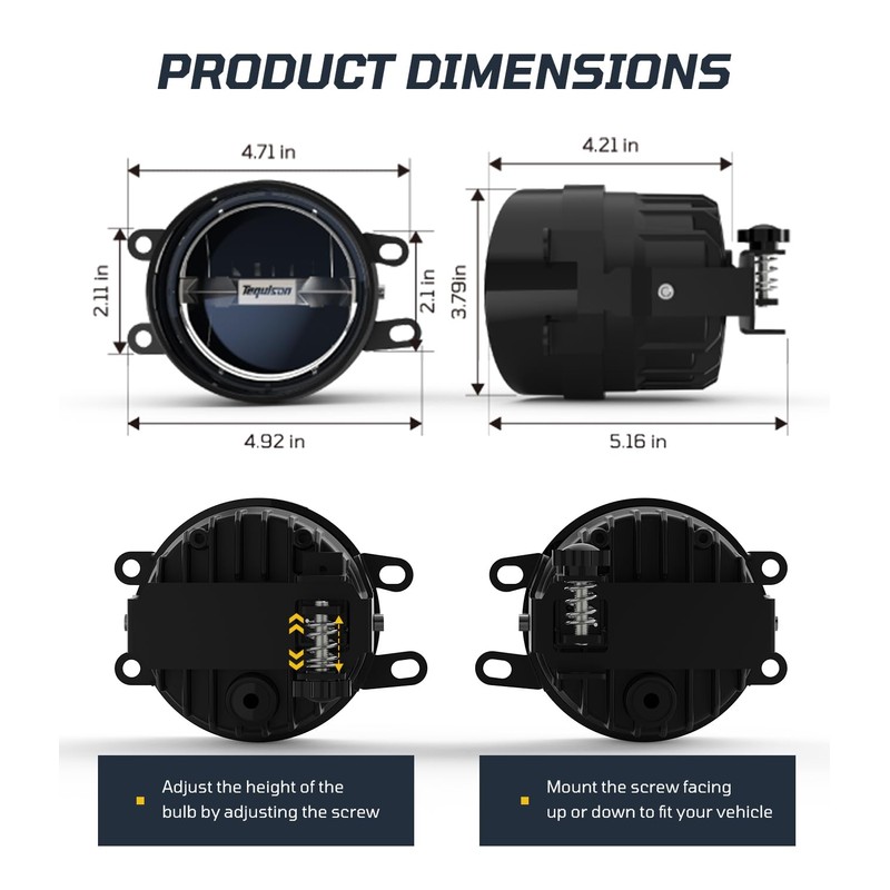 Tequison Unique 3-Mode 7000LM LED Fog Lights Kit for Tacoma