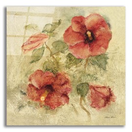 Epic Art 'Soft Hibiscus 1' by Cheri Blum Acrylic Glass Wall Art, 12" x 12"
