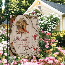 CHAONENG The Holy Bible Garden Flag 12 X 18 Inch Double Sided Yard Outdoor Farmhouse Lawn Decoration Flag Bird Yard Flag Urban Farm Décor