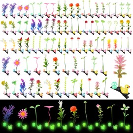 Tigeen 100 Pcs Duck Hair Clip with Bean Sprout and Mushroom Rave Sprout Trinkets Glow Duck Hairpins Funny Festival Hair Accessories Plant Flower Barrettes Headwear for Women