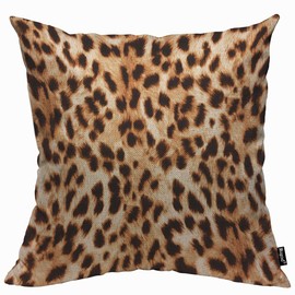 Mugod Leopard Spot Cushion Cover Throw Pillow Covers Spotted Skin Cheetah Animal Pillow Case for Men Women Decorative Home Sofa Chair Couch 45x45cm/18x18 Inch