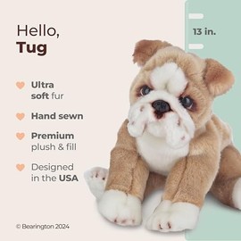 Bearington Tug The English Bulldog Plush, 13 Inch Dog Stuffed Animal