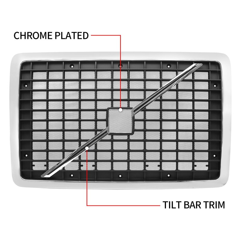 Chrome Front Grille with Bug Screen & Screws for 2004-2017