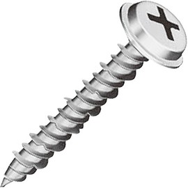 Yamahiro PVW432FS Concrete Screw Biscone Pan Washer (Trivalent Silver) 0.1 x 1.3 inches (4 x 32 mm), Pack of 200