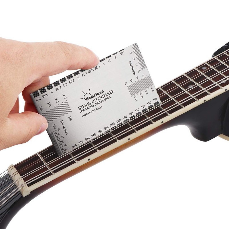 Alnicov Stainless Steel String Action Ruler Guitar Setup Gauge Luthier