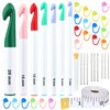 7 Sizes Crochet Hooks Set (7mm-20mm) with 9 Pcs Large-Eye