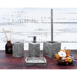 Lutong 4-Pieces Bathroom Accessory Set - Lotion Dispenser/Tumbler/Soap Dish/Toliet Brush Holder