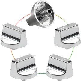 Upgraded W11366438 Stove Knobs Replacements for Whirlpool Gas Ranges WCG55US6HS00 WCG77US0HS00 WCG97US0HS00, Compatible with W11084623 KIP5T08 Electric Oven Cooktop Stove Control Burner Knobs (5)