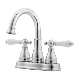 Pfister Sonterra Bathroom Sink Faucet 4 inch Centerset 2-Handle 3-Hole Polished Chrome Vanity Faucet with Push & Seal Drain and 360 Degree Swivel Spout LFWL245PC
