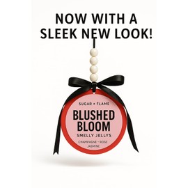 Sugar + Flame Blushed Bloom Car Air Freshener – Champagne, Rose & Jasmine Scent – Long-Lasting Gel – Smelly Jellys for Car, Locker, or Small Space – Sleek Gift-Ready Design