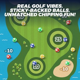 TOY Life Golf Chipping Game, Double-Sided Sticky Golf Pro Battle Mat with 20 Sticky Balls & 4 Darts, Backyard Chipping Games for Adult Kids Outdoor & Indoor