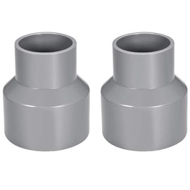 TOP-VIGOR 2Pcs PVC DWV Reducing Coupling, 50mm x 75mm Socket Pipe Fitting Adapter Connector, Duct Reducer Pipe Fitting for Water Supplies Build, Gray