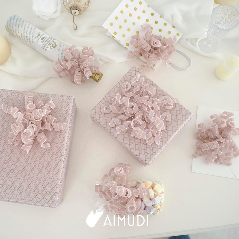 AIMUDI Rose Gold Velvet Bows for Gift Wrapping 6.5'' Christmas